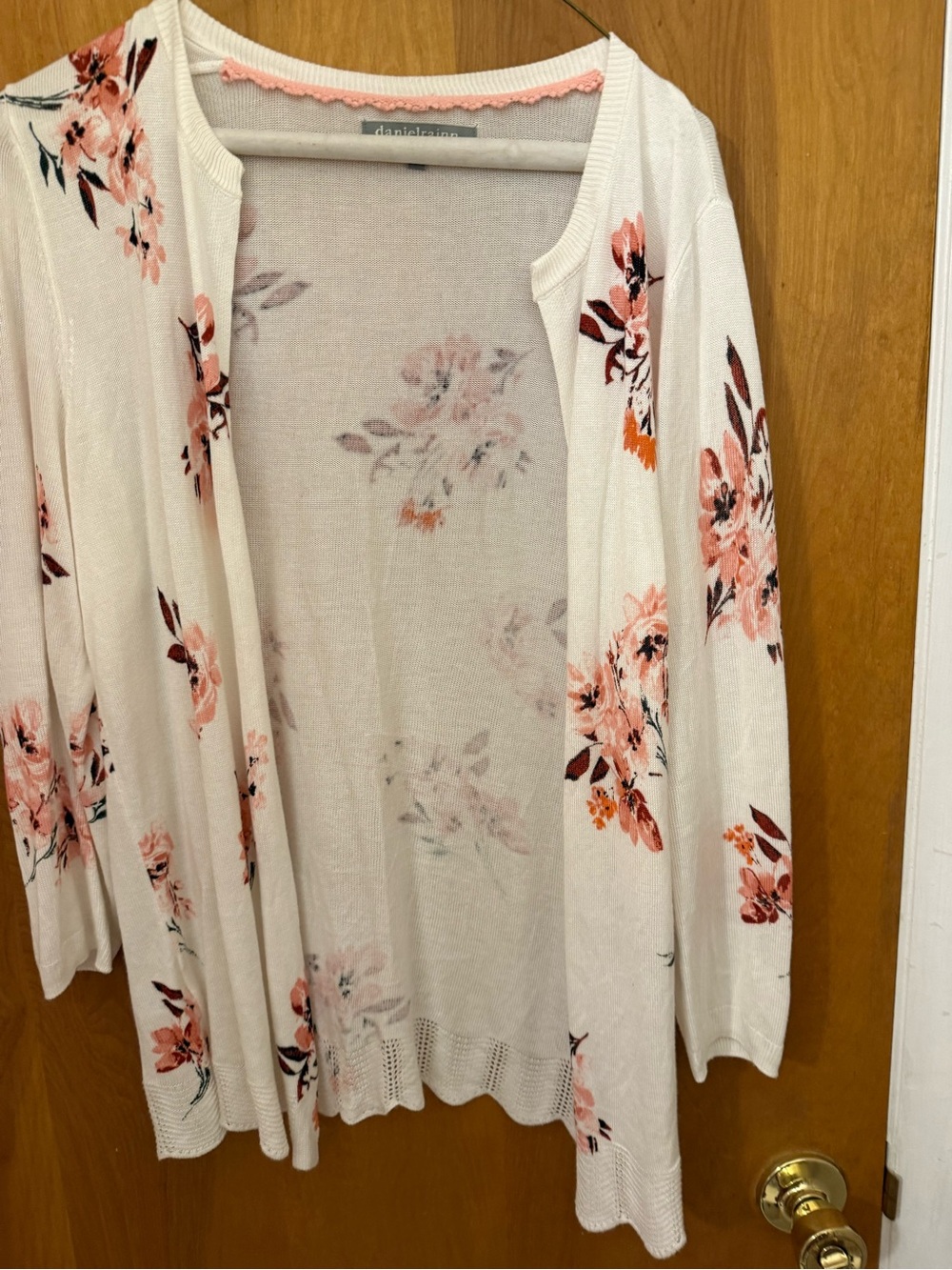 Daniel Rainn Cream Cardigan with Pink Floral Print